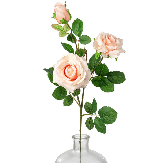 30" Blush Pink Rose Spray – Realistic Faux Floral Stem