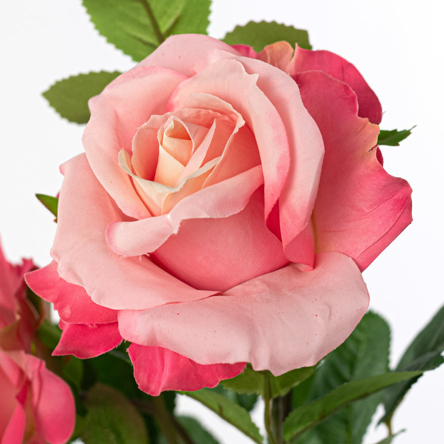 30" Pink Rose Spray – Realistic Faux Floral Stem