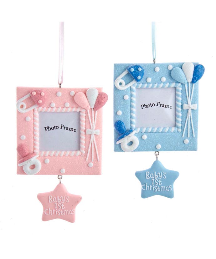5.25" Baby's 1st Christmas Picture Frame Ornaments – Personalized Holiday Keepsake for Newborns