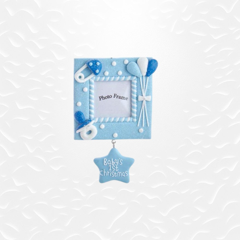 5.25" Baby's 1st Christmas Picture Frame Ornaments – Personalized Holiday Keepsake for Newborns