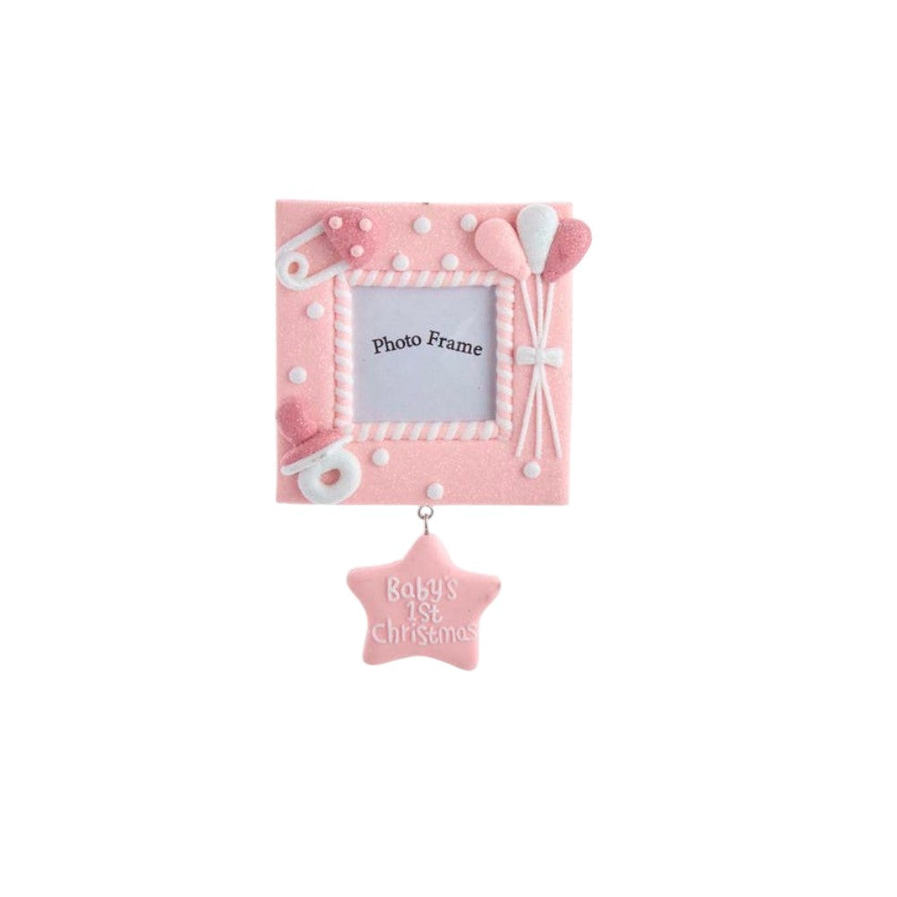 5.25" Baby's 1st Christmas Picture Frame Ornaments – Personalized Holiday Keepsake for Newborns