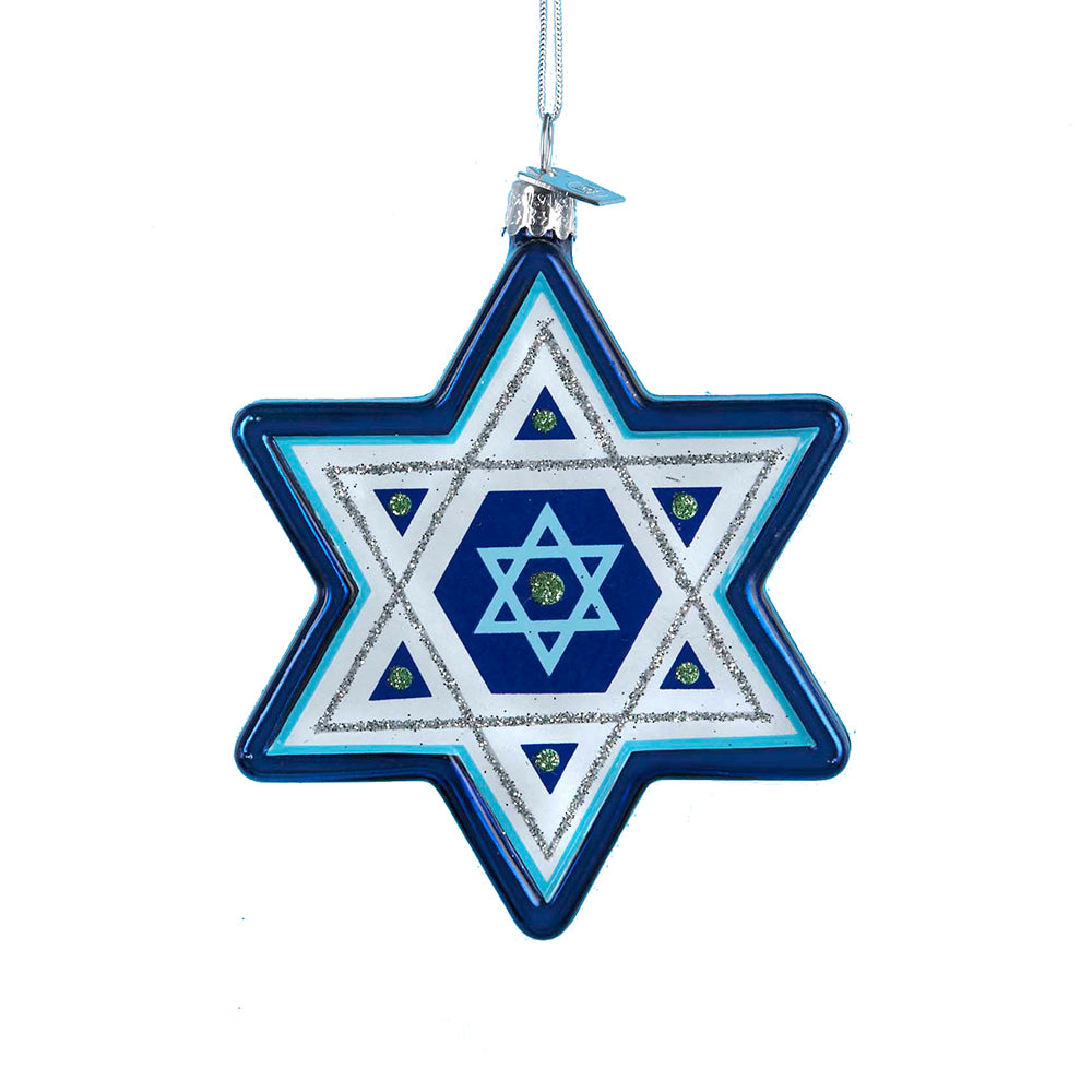 3.25" Star of David Hanukkah Glass Ornament – Elegant Holiday Decoration