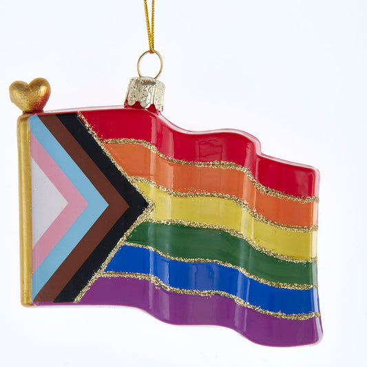 3.5” Glass Pride Flag Ornament – Vibrant LGBTQ+ Christmas and Holiday Decoration
