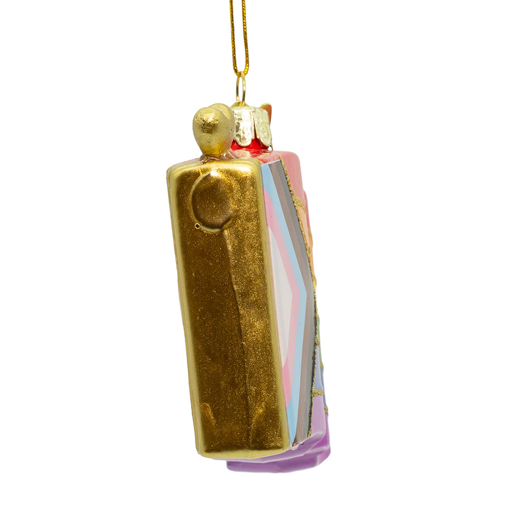 3.5” Glass Pride Flag Ornament – Vibrant LGBTQ+ Christmas and Holiday Decoration
