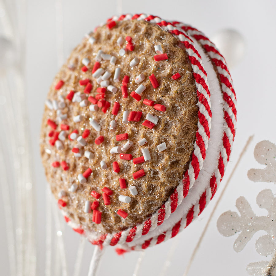 18" Peppermint Macaron Pick - Sweet Holiday Accent for Christmas Decor