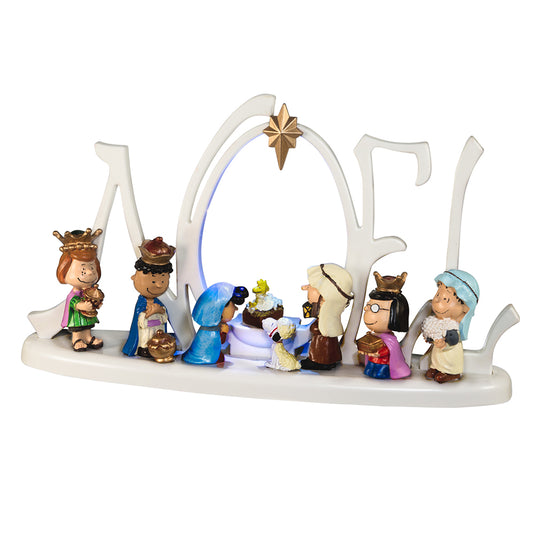 10" Peanuts® LED Lighted Nativity Scene – Battery-Operated Christmas Decoration