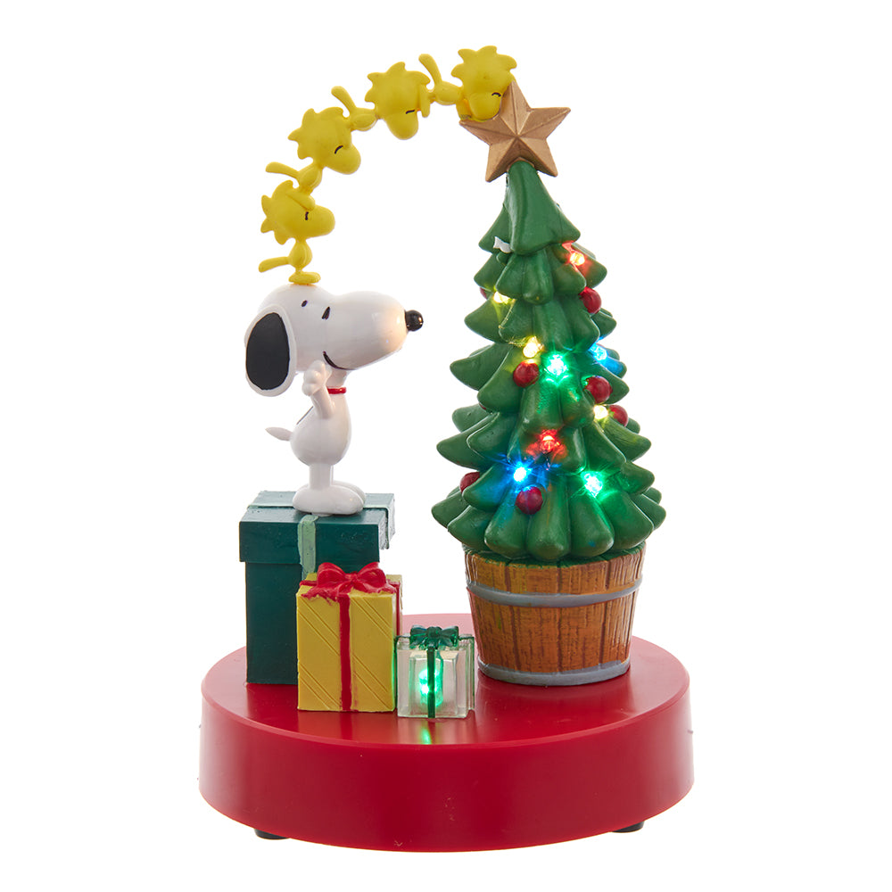 10" Snoopy Christmas Light-Up Decoration with Tree and Presents - Peanuts Holiday Collectible