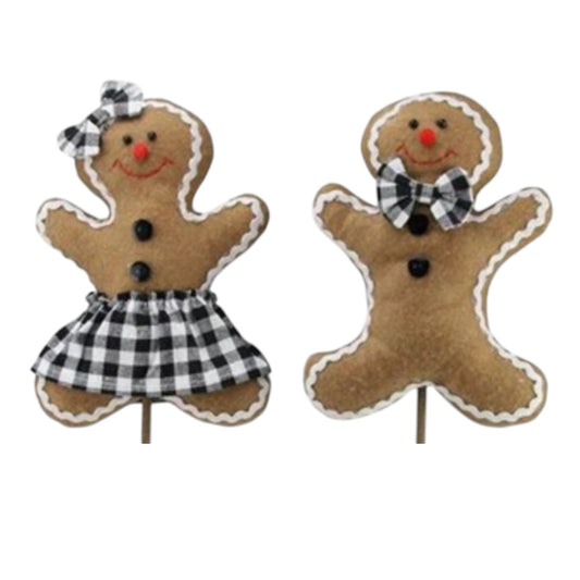 24"H Gingerbread Boy/Girl Pick – Whimsical Holiday Decor Accent