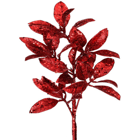 23" Glitter Pittosporum Spray – Sparkling Christmas Floral Decoration