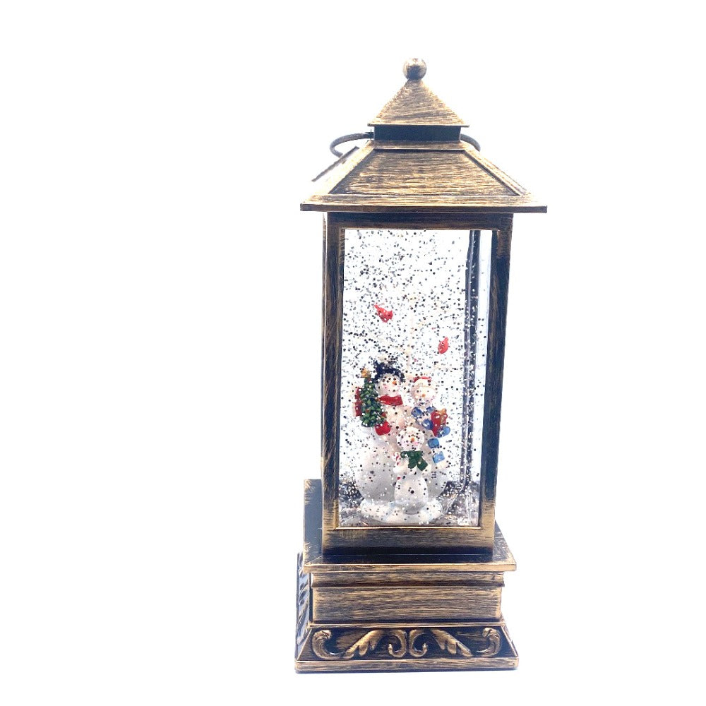 12" Water Snow Globe Lantern with Snowman Family - Festive Christmas Decoration