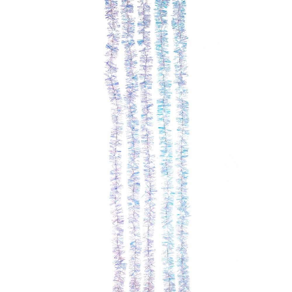 100-Light Silver Iridescent Tinsel Cascade Cool White Superbright Light Set