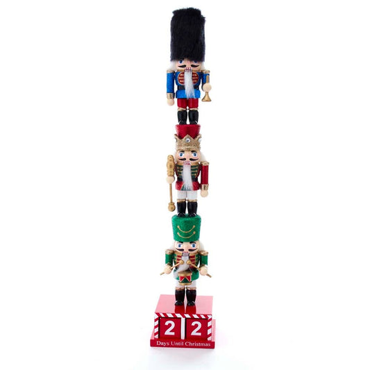 16" Stacked Miniature Nutcrackers with Advent Calendar - Festive Christmas Decoration